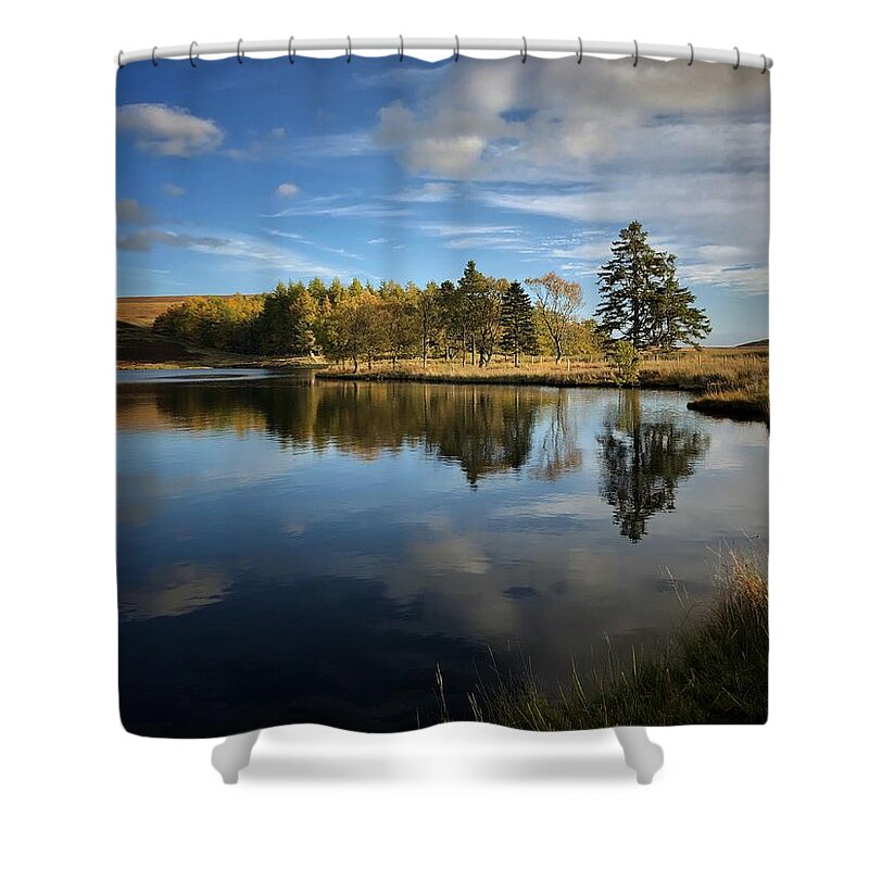 Evening Light Shower Curtain featuring the photograph Lakeland Peace by Mark Egerton