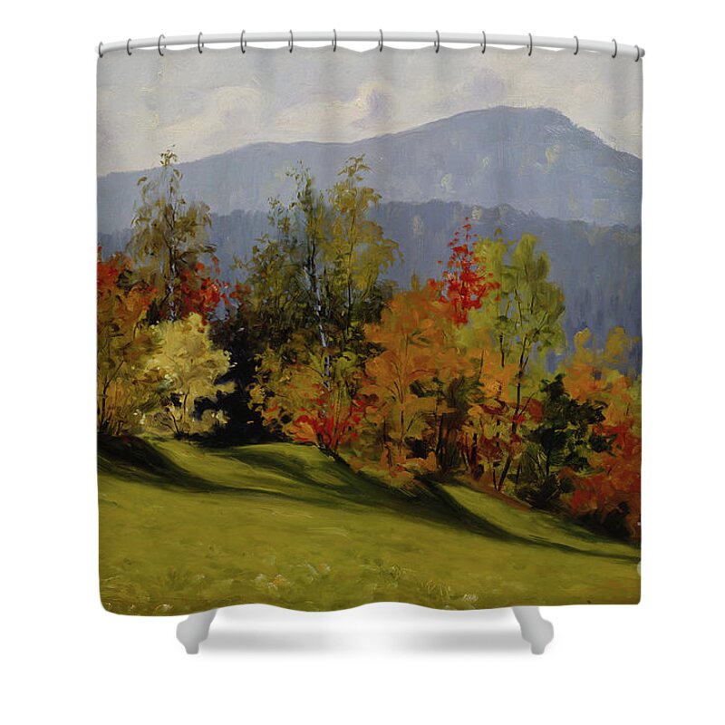 Autumnal Shower Curtain featuring the painting Landscape, Asker, 1900 by Gustav Wentzel