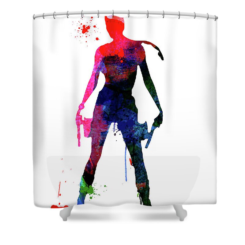 Movies Shower Curtain featuring the mixed media Lara Watercolor by Naxart Studio