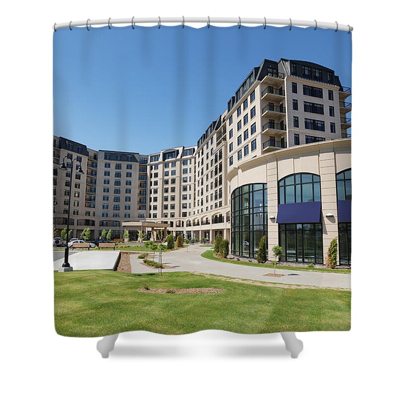 Grass Shower Curtain featuring the photograph Large Luxury Retirement Habitations by Buzbuzzer