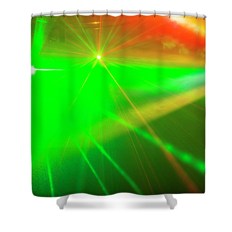 Nightclub Shower Curtain featuring the photograph Laserlights by Stuart Dee
