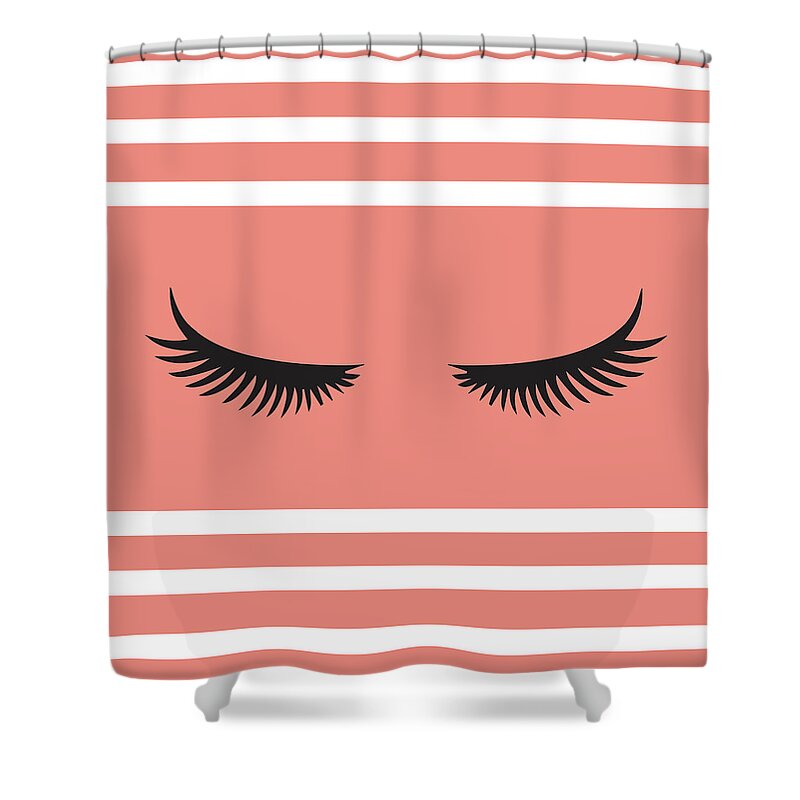 Eye Shower Curtain featuring the painting Lashes by Sd Graphics Studio