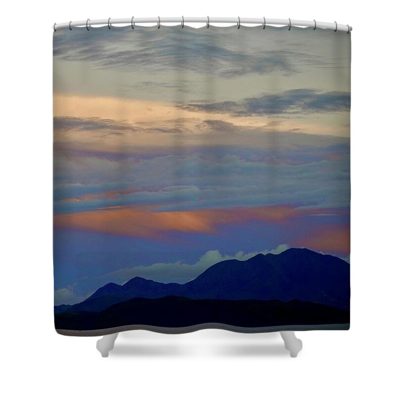Dramatic Sky Shower Curtain featuring the photograph Last Light by Debra Grace Addison