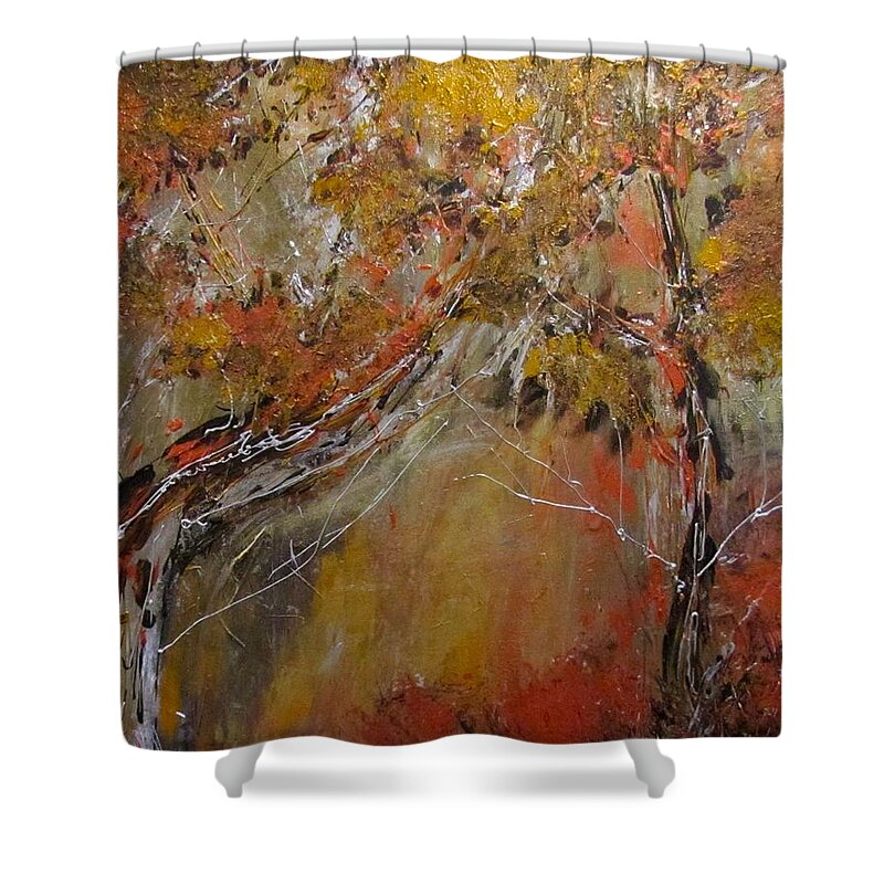Fall Shower Curtain featuring the painting Late Fall by Barbara O'Toole