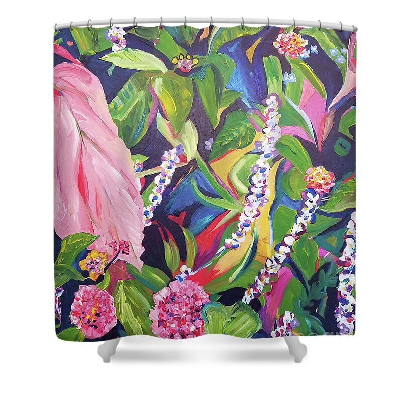 Summer Shower Curtain featuring the painting Late Summer Composition by Catherine Gruetzke-Blais