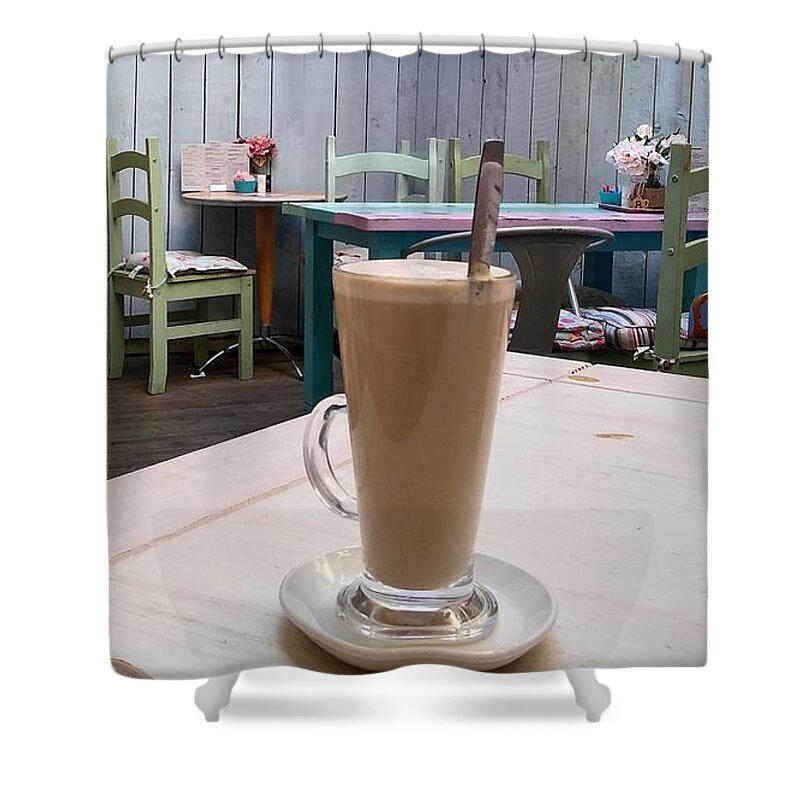 Latte Time Shower Curtain featuring the photograph Latte Time by Lachlan Main