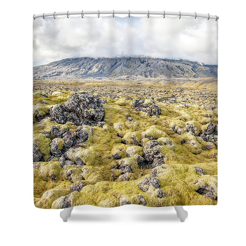 David Letts Shower Curtain featuring the photograph Lava Fields of Iceland by David Letts