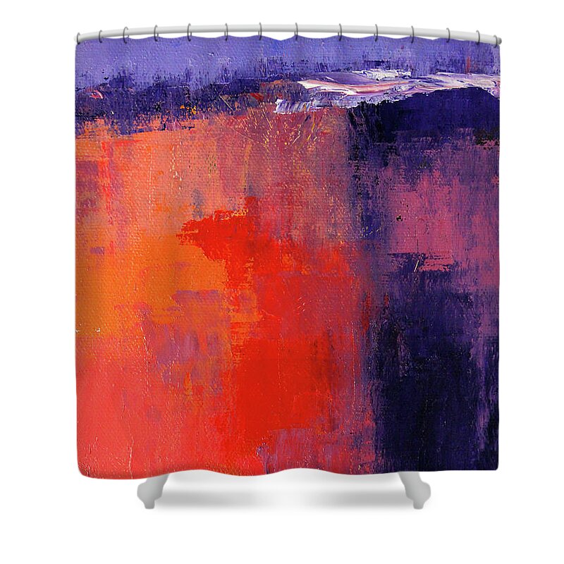 Lavender Sky Shower Curtain featuring the painting Lavender Sky Abstract by Nancy Merkle