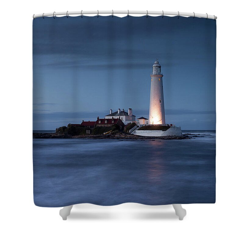 Lighthouse Shower Curtain featuring the photograph Leave a light on for me by Anita Nicholson