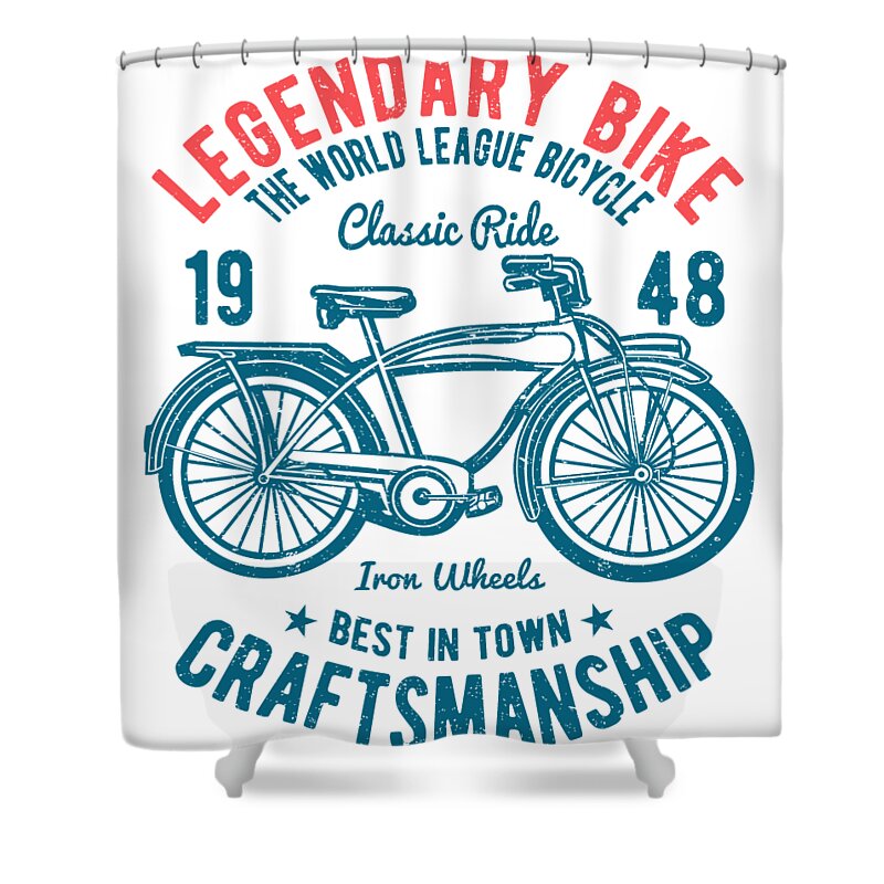 Legendary Shower Curtain featuring the digital art Legendary bike by Long Shot