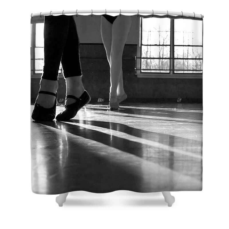 Shadow Shower Curtain featuring the photograph Legs And Feet Of Ballet Dancers by Clickhere
