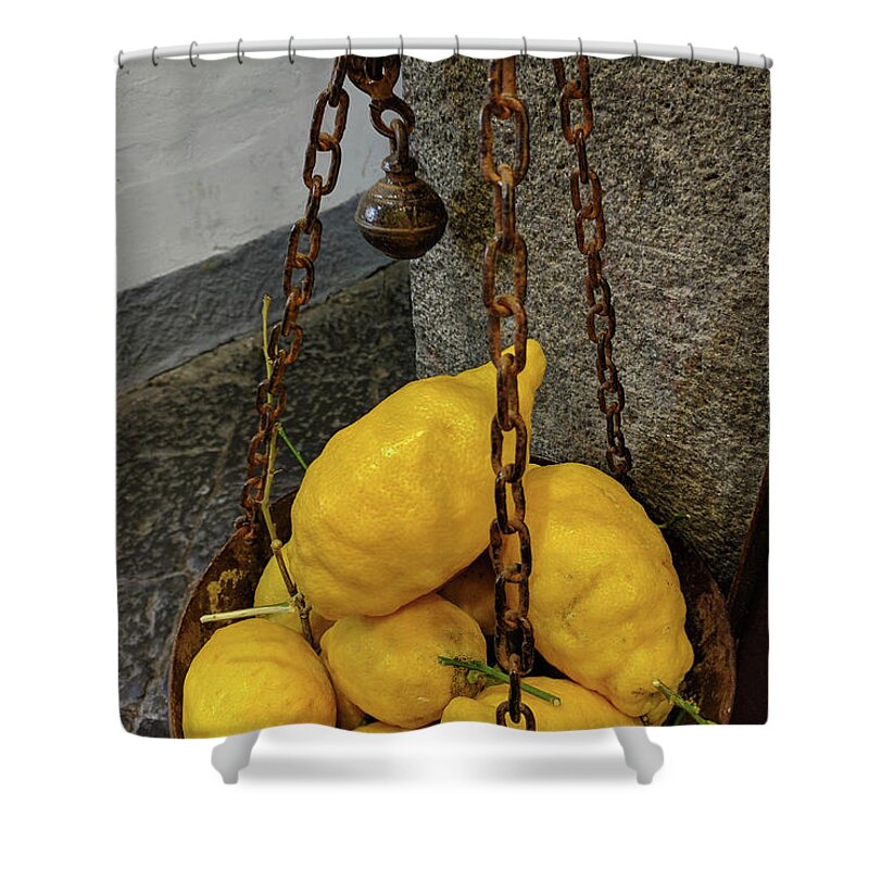 Amalfi Shower Curtain featuring the photograph Lemons by Terri Brewster