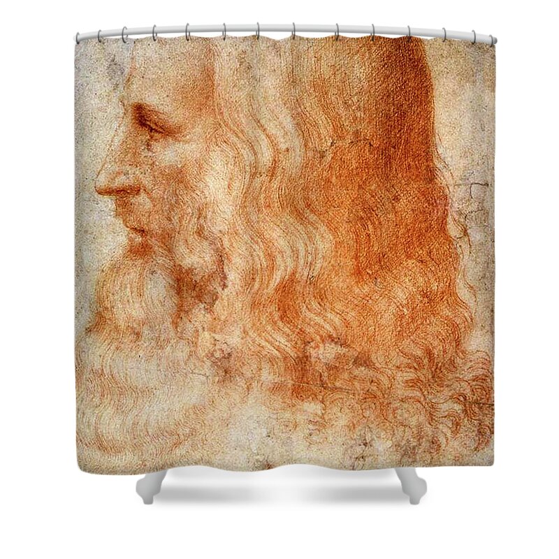 Leonardo Da Vinci Shower Curtain featuring the painting Leonardo da Vinci by Francesco Melzi