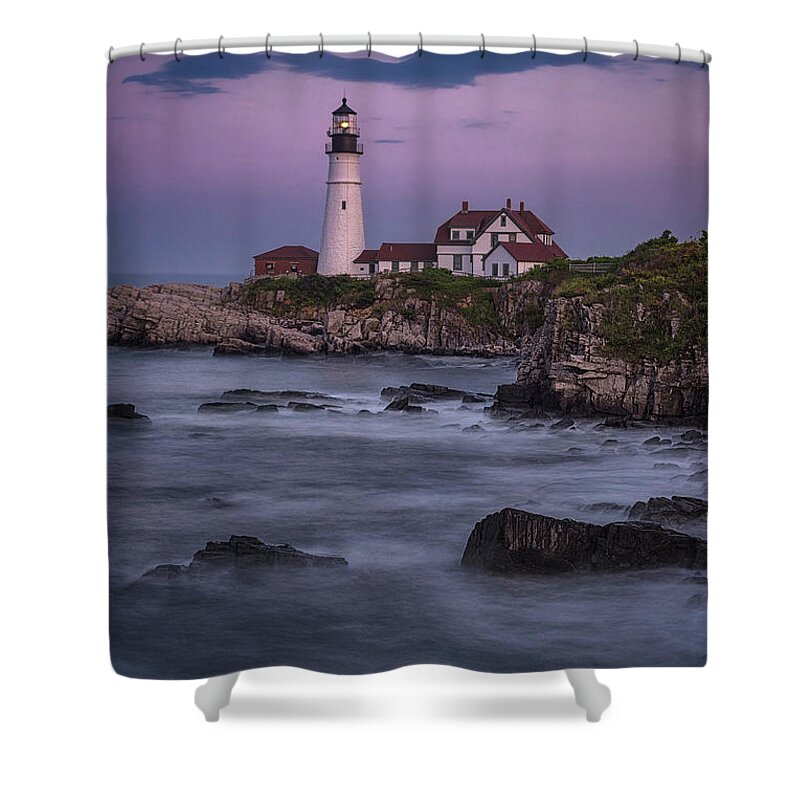 Maine Shower Curtain featuring the photograph Let The Tide Roll by Robert Fawcett
