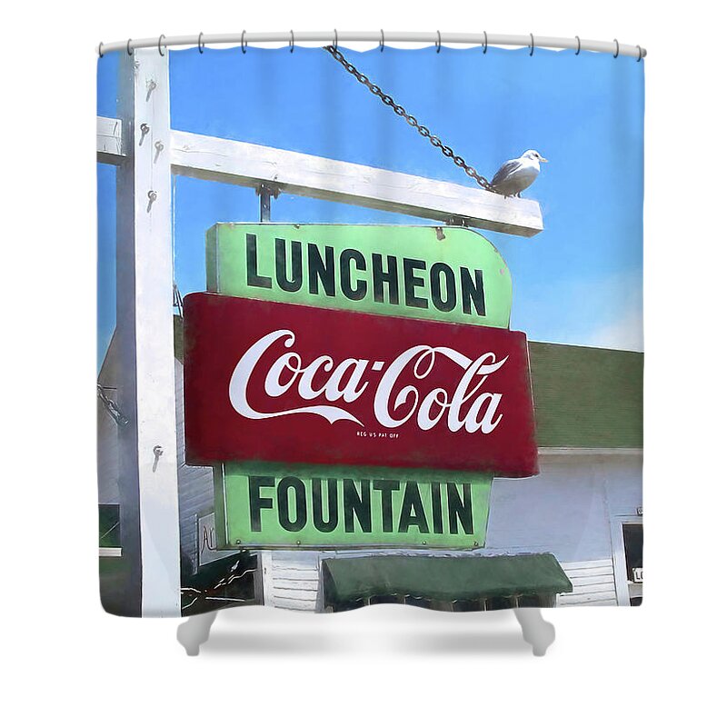 Lunch Shower Curtain featuring the digital art Let's do Lunch by Barry Wills
