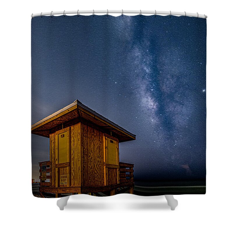 Milky Way Shower Curtain featuring the photograph Lido Beach Milky Way by Rod Best