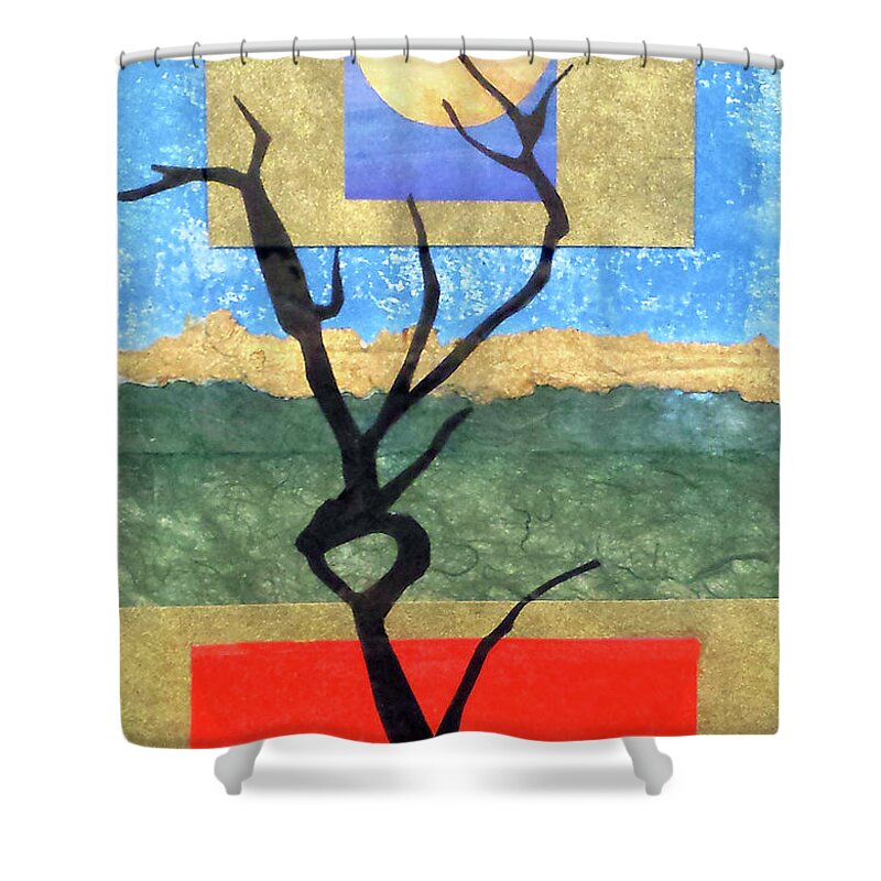 Abstract Shower Curtain featuring the painting Life by Sharon Williams Eng