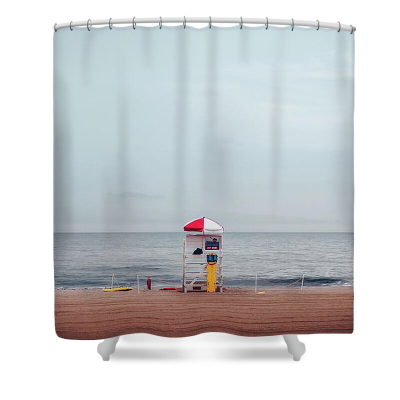 Office Decor Shower Curtain featuring the photograph Lifeguard Stand by Steve Stanger