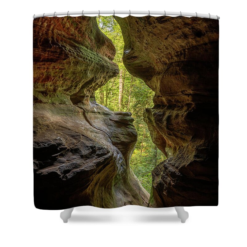 Cave Shower Curtain featuring the photograph Light and Shadow by Arthur Oleary