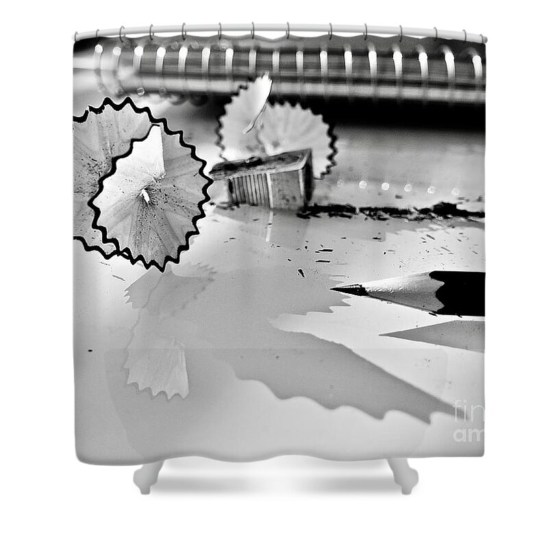 Black-and-white Shower Curtain featuring the photograph Light And Shadow by Elisabeth Derichs