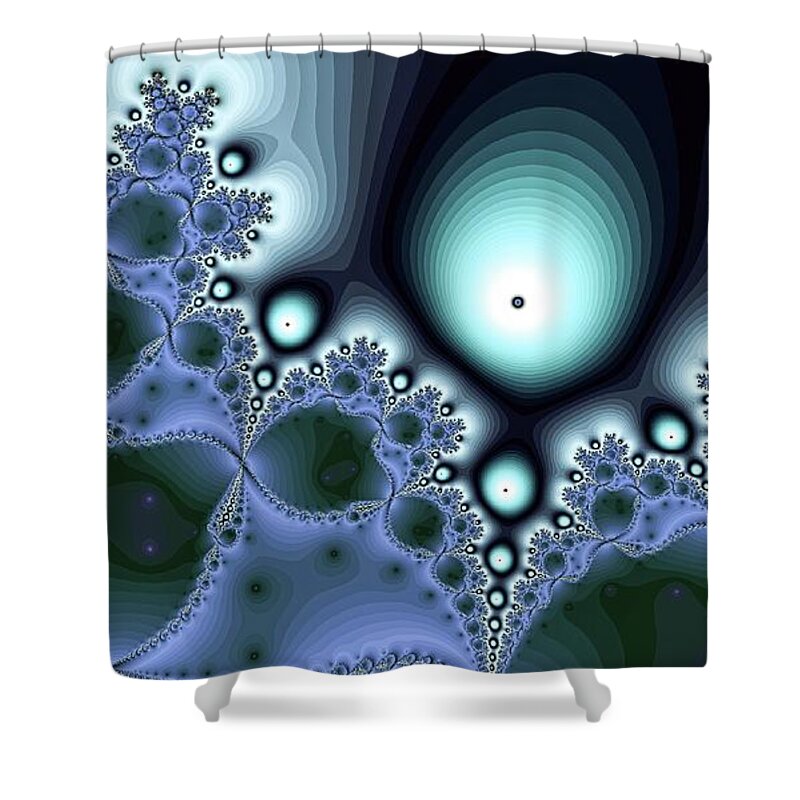 Fractal Shower Curtain featuring the digital art Light Blue Magic Meteor by Don Northup