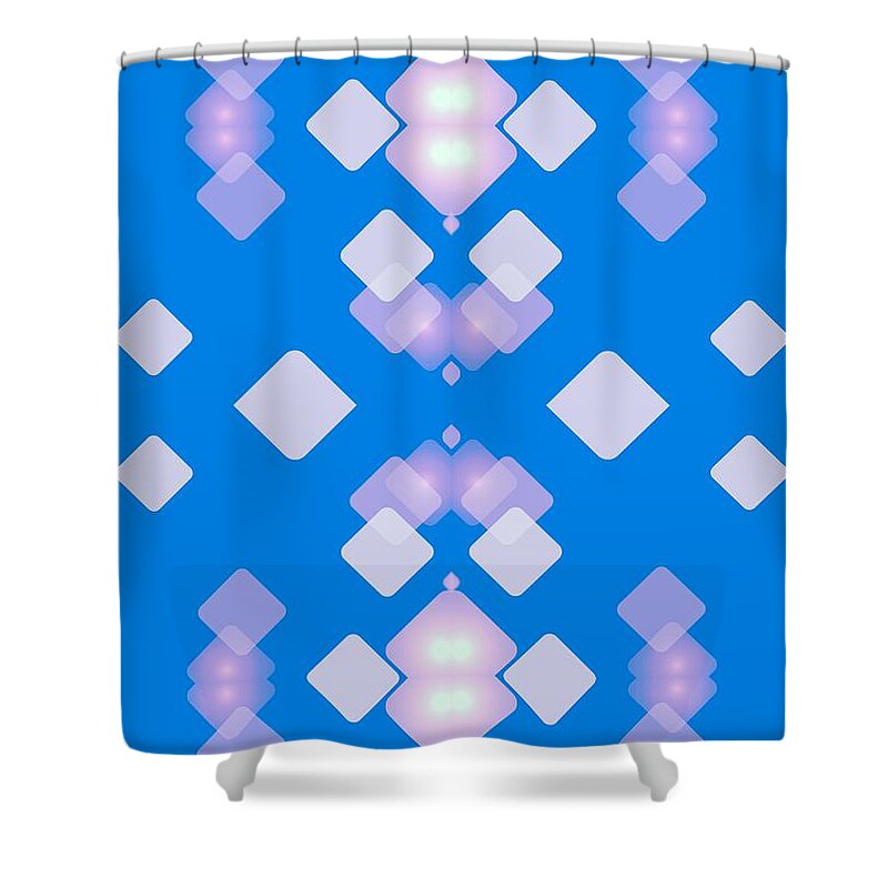 Blue Shower Curtain featuring the digital art Light Dreams In Blue by Rachel Hannah