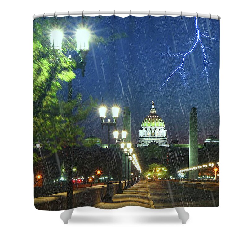 Harrisburg Shower Curtain featuring the photograph Lighting The Way by Geoff Crego