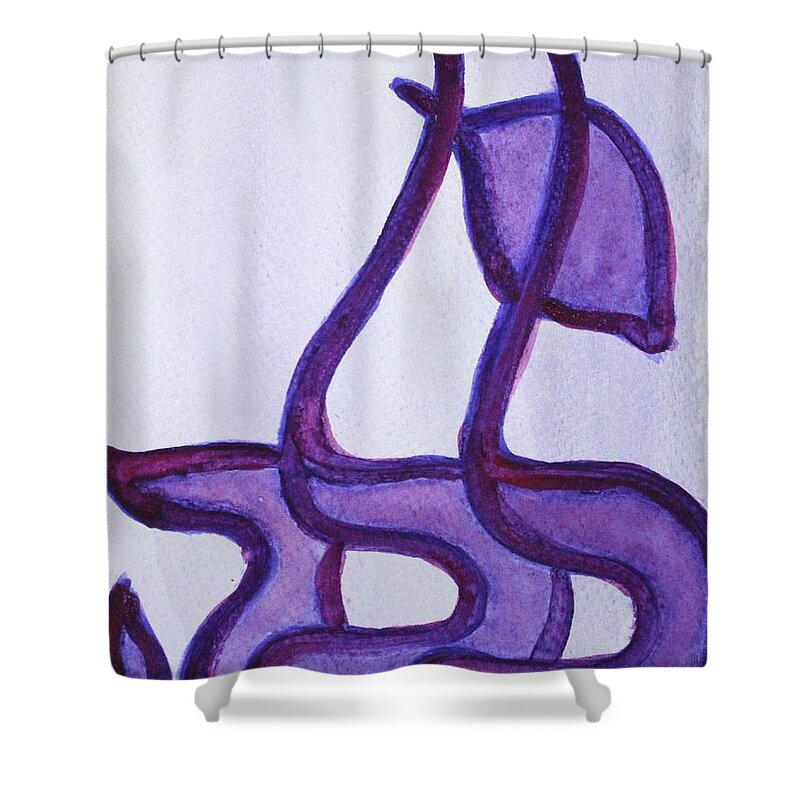 Lilah Shower Curtain featuring the painting LILA nf15-73 by Hebrewletters SL