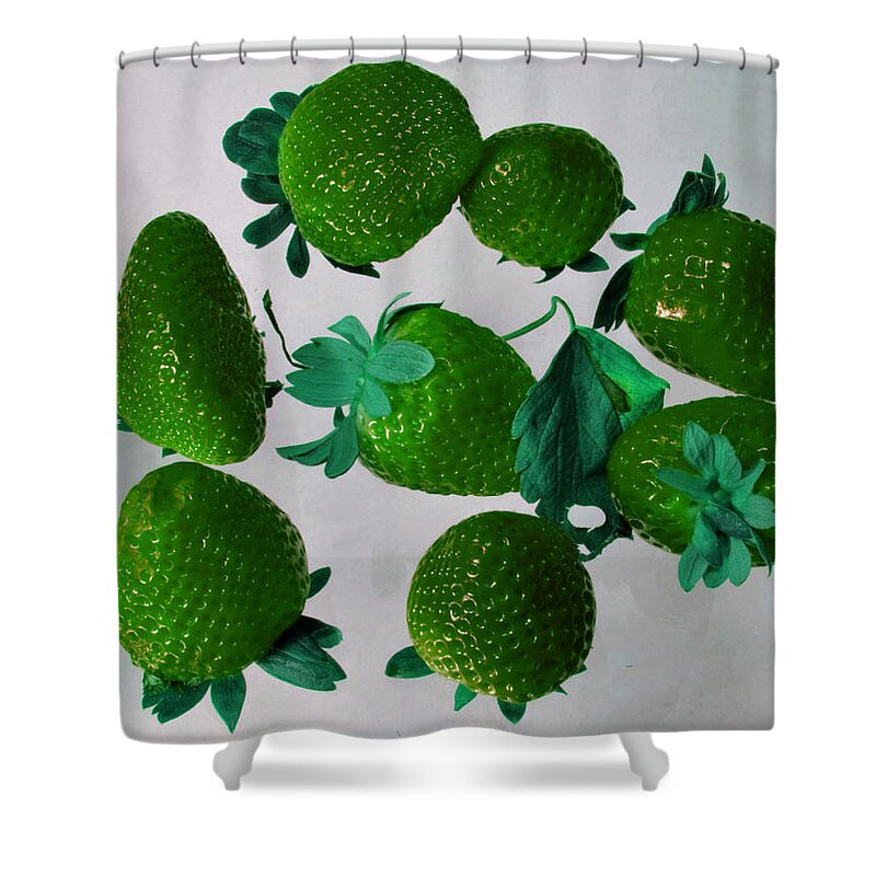 Lime Strawberries Shower Curtain featuring the photograph Lime Strawberries by Tom Kelly