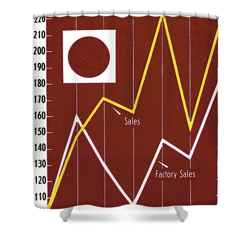 Accomplish Shower Curtain featuring the drawing Line graph by CSA Images