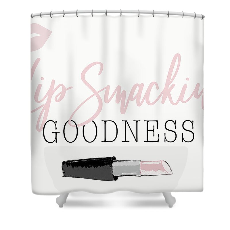 Lip Shower Curtain featuring the mixed media Lip Smackin Goodness by Sd Graphics Studio