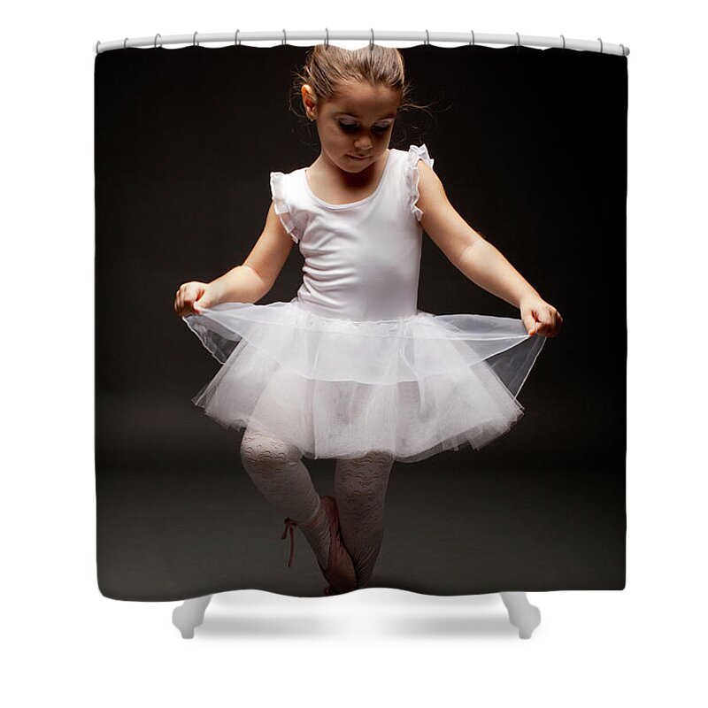 Toddler Shower Curtain featuring the photograph Little Ballerina by Georgijevic
