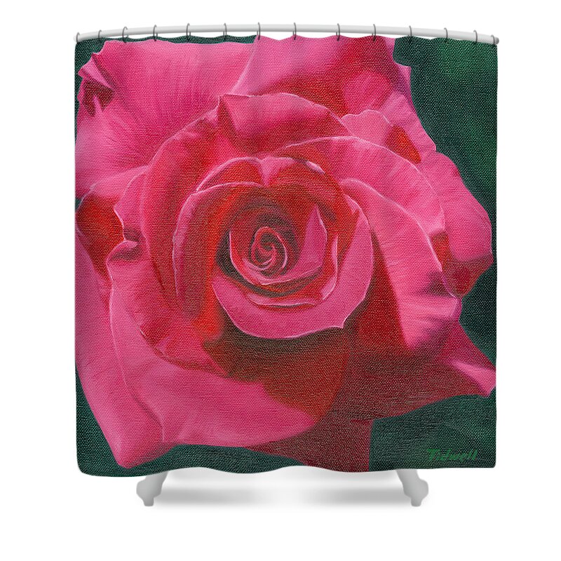 Rose Shower Curtain featuring the painting Liz Taylor by Deborah Tidwell Artist