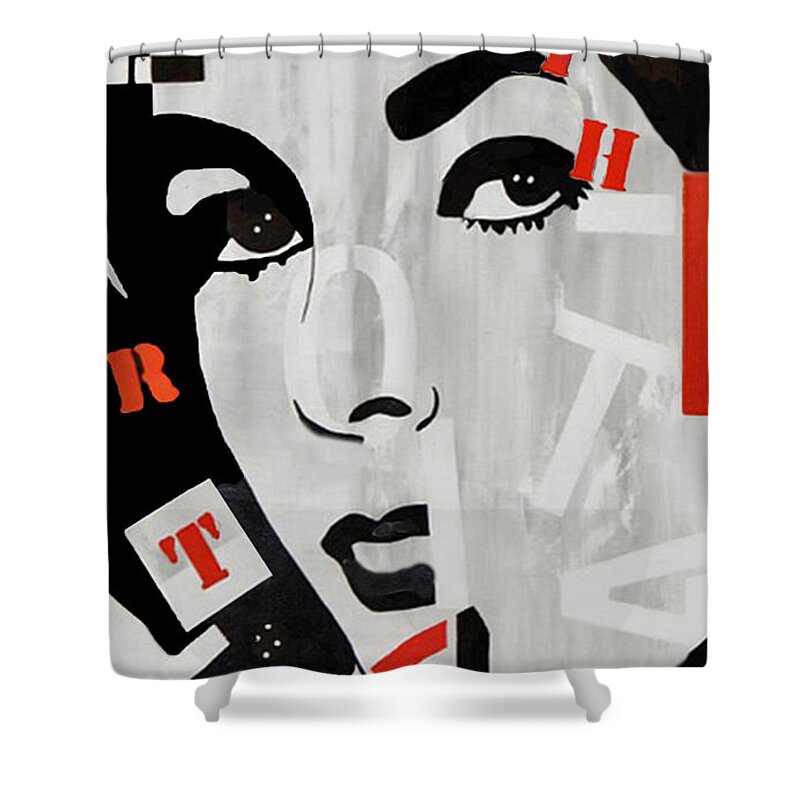 Elizabeth Taylor Shower Curtain featuring the painting Liz Taylor by Kathleen Artist PRO