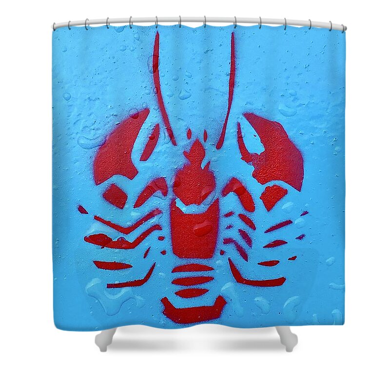 Lobster Shower Curtain featuring the photograph Lobstah Stencil by Debra Grace Addison