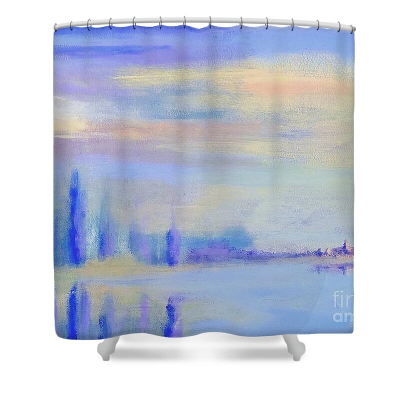 Loire Shower Curtain featuring the painting Loire Impressions by Petra Burgmann