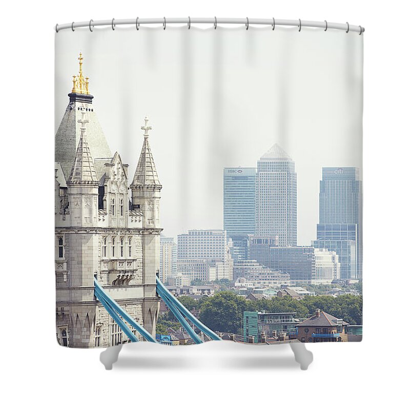 Corporate Business Shower Curtain featuring the photograph London City View Including The Tower Of by Michael Blann