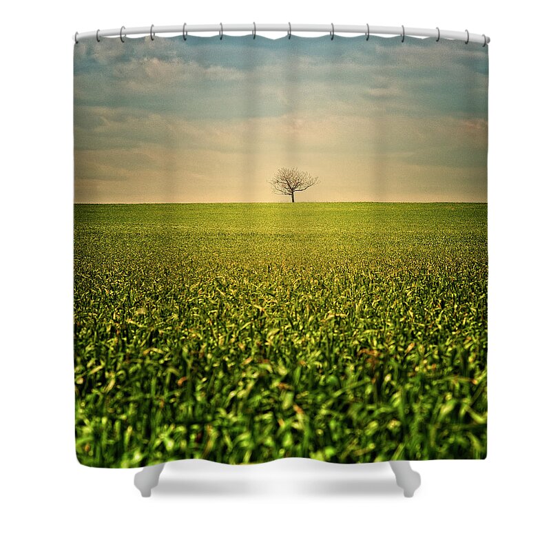 Tranquility Shower Curtain featuring the photograph Lonely Tree by D-focused Photography