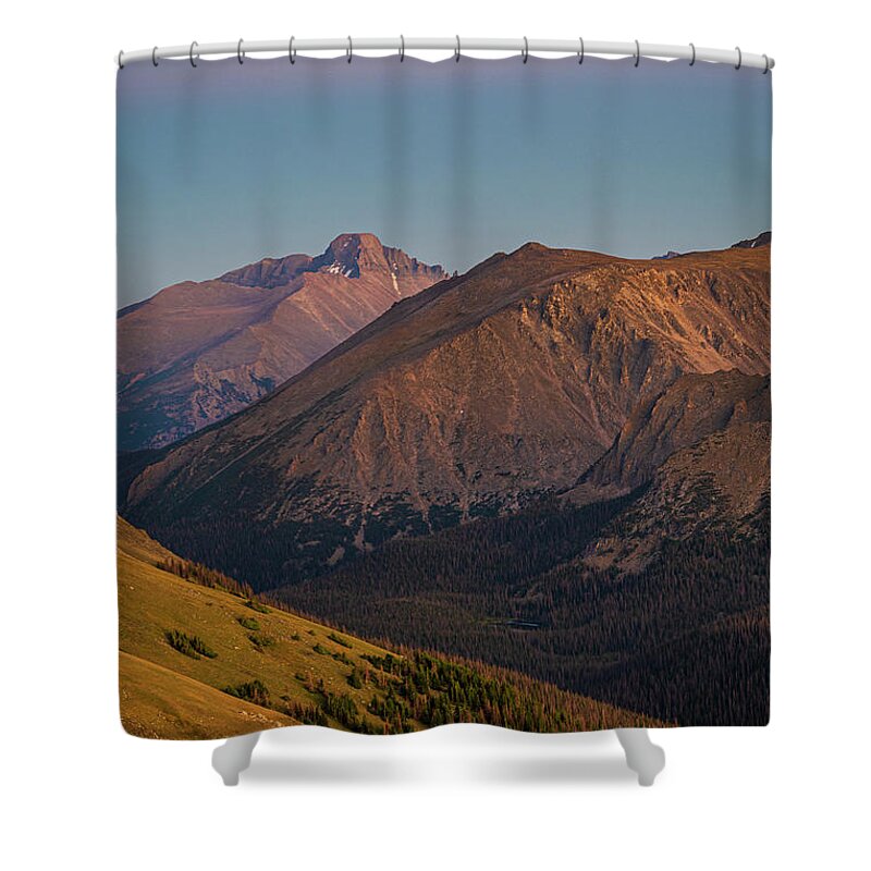 Colorado Shower Curtain featuring the photograph Long's Peak III by Gary Lengyel