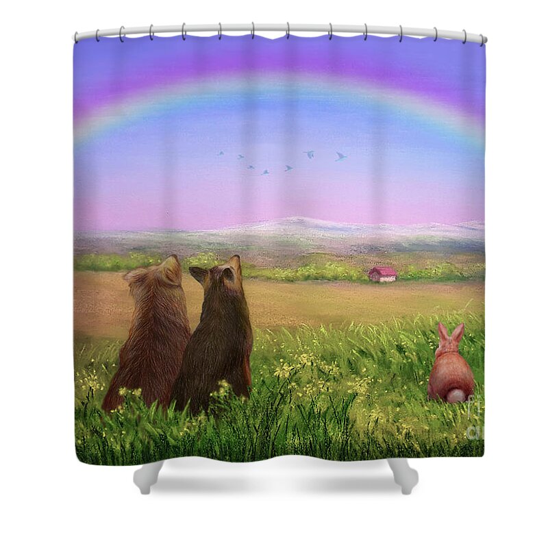 Hope Shower Curtain featuring the mixed media Look Up For Hope by Yoonhee Ko