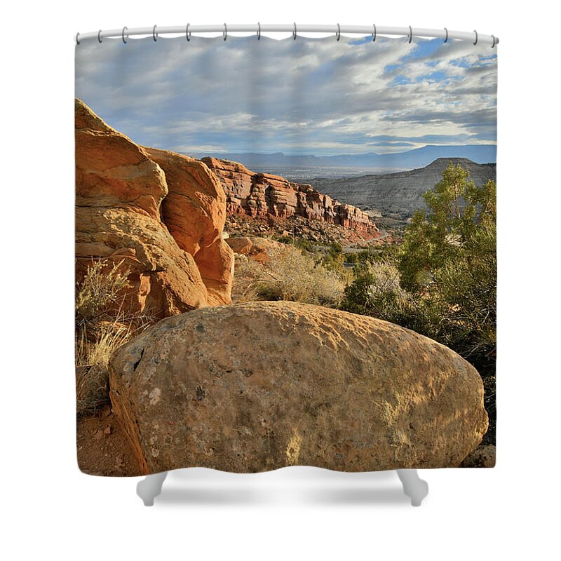 Colorado National Monument Shower Curtain featuring the photograph Looking East from Rim Rock Drive by Ray Mathis