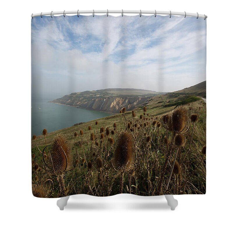 Tranquility Shower Curtain featuring the photograph Looking Towards Alum Bay by Barbara Close