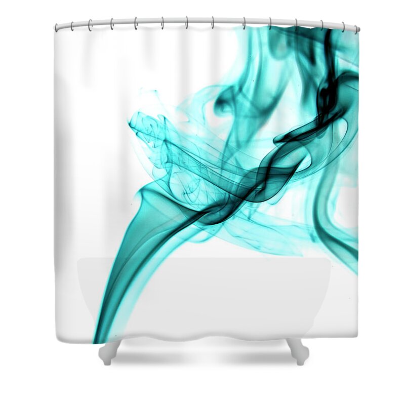 Curve Shower Curtain featuring the photograph Lot Of Classic Smoke In Cyan by Kwaigon