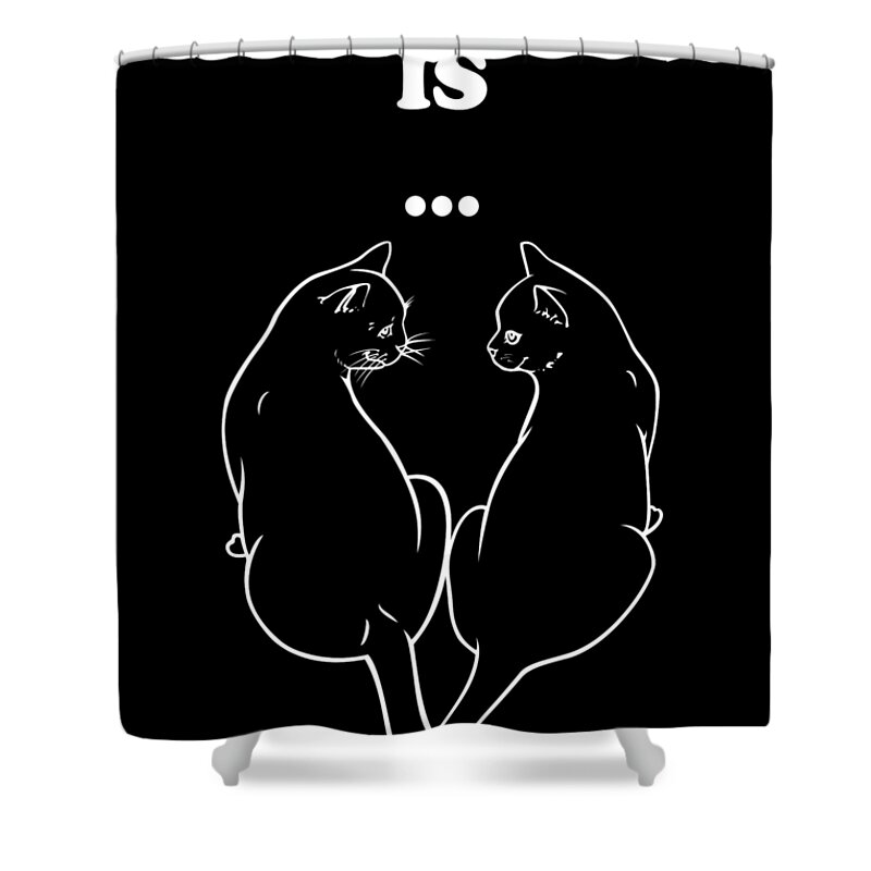Cat Shower Curtain featuring the digital art Love Is white by Andrea Gatti