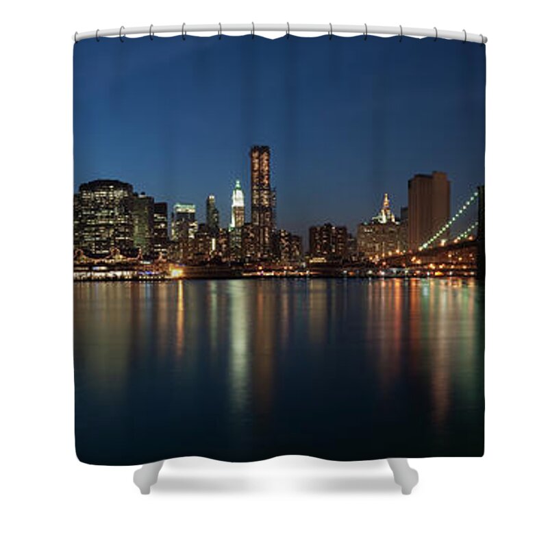 Lower Manhattan Shower Curtain featuring the photograph Lower Manhattan New York City Skyline by Thepixelchef