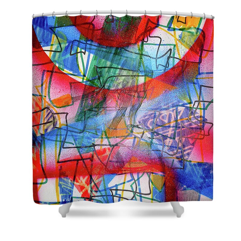 Mixedmedia Shower Curtain featuring the painting Lumi by Leigh Odom
