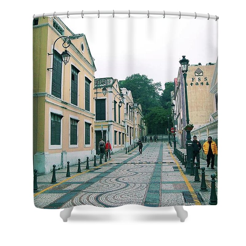 Macao Shower Curtain featuring the photograph Macau Street by Jiang Cong