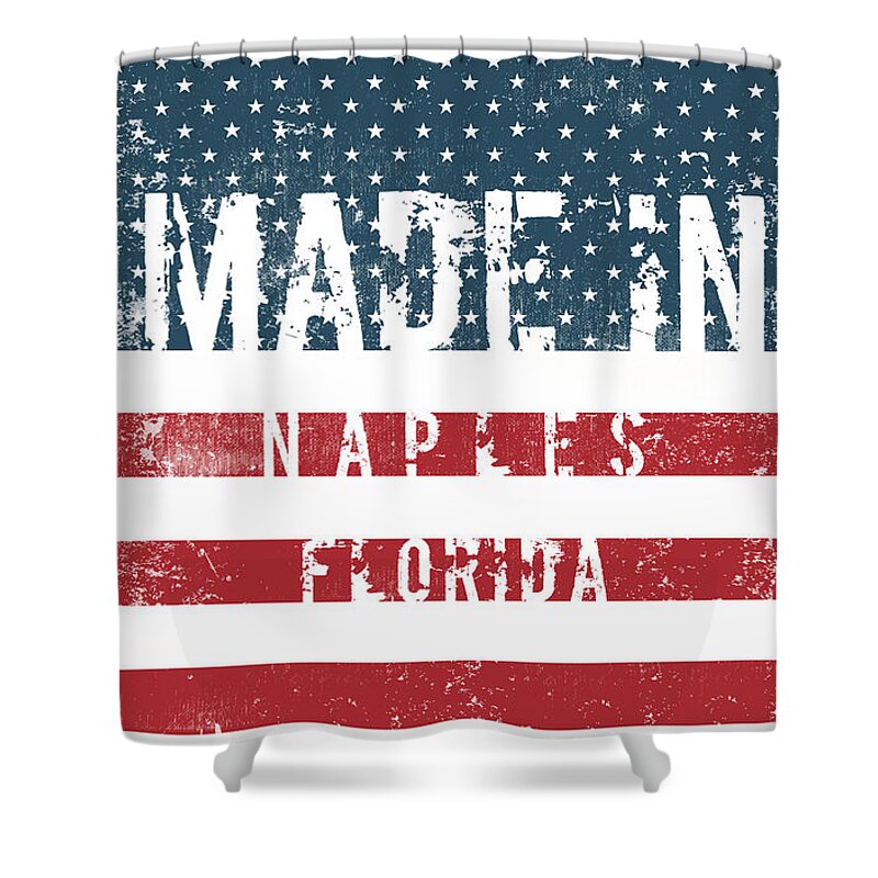 Naples Shower Curtain featuring the digital art Made in Naples, Florida #Naples by TintoDesigns