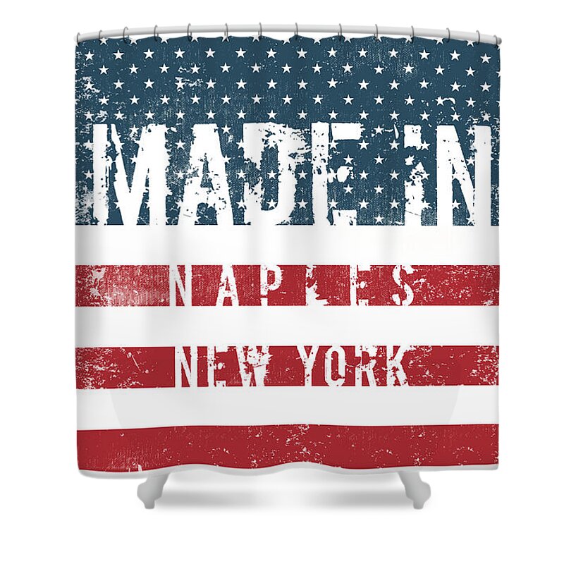 Naples Shower Curtain featuring the digital art Made in Naples, New York #Naples by TintoDesigns