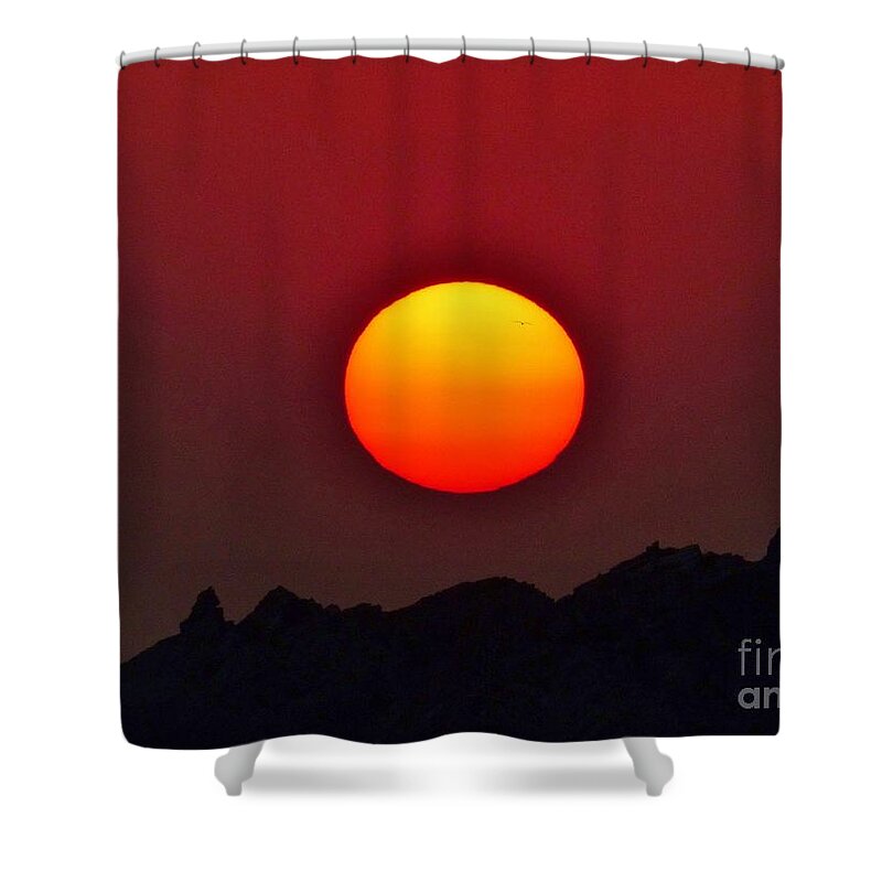 Orange Ball In The Sky Shower Curtain featuring the photograph Magnificence by Rosanne Licciardi